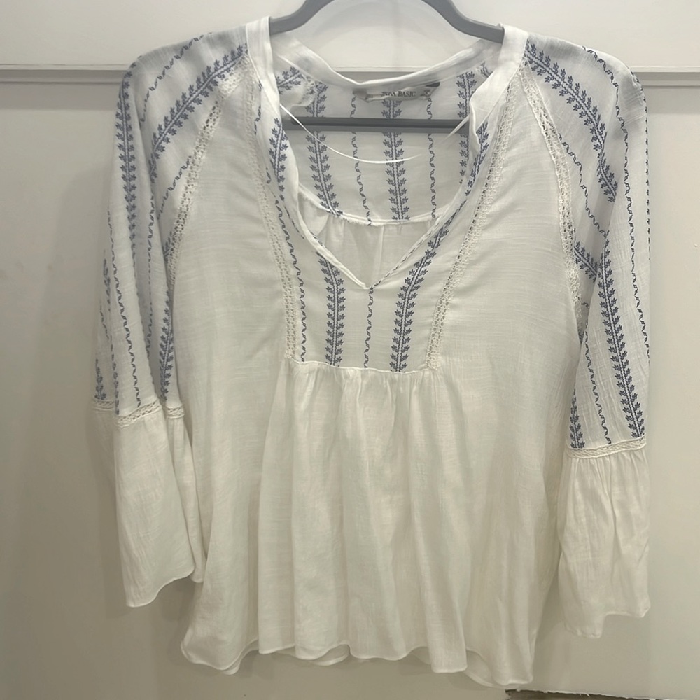 Zara blue and white tunic.